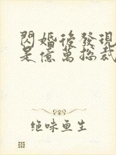 闪婚后发现老公是亿万总裁小说免费阅读