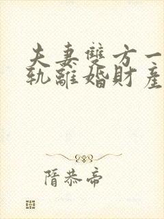 夫妻双方一方出轨离婚财产如何分割