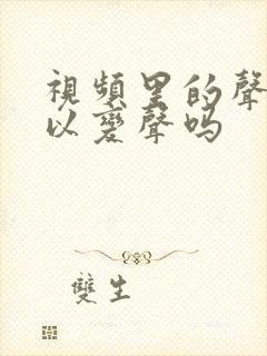 视频里的声音可以变声吗