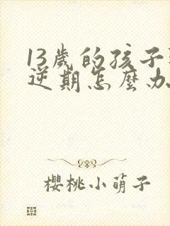 13岁的孩子叛逆期怎么办男孩