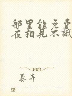 那里能免费看夜夜相见不识君短剧