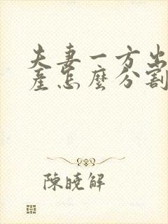 夫妻一方出轨财产怎么分割