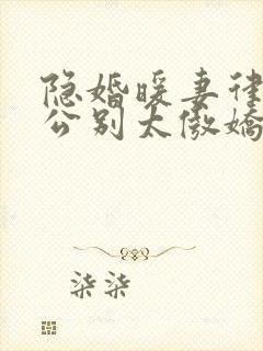 隐婚暖妻律师老公别太傲娇小说免费阅读