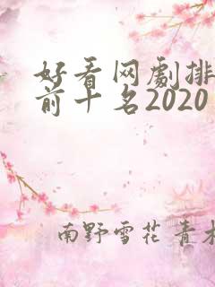 好看网剧排行榜前十名2020