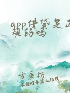 app借贷是正规的吗