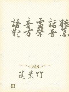 语音电话听不到对方声音怎么回事