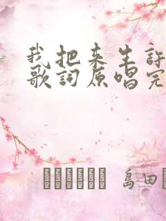 我把来生许给你歌词原唱完整版