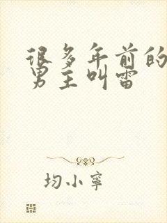 很多年前的小说男主叫雷