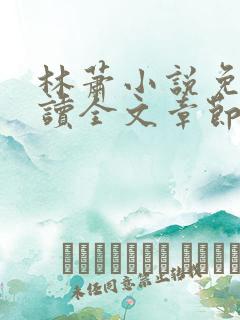 林萧小说免费阅读全文章节