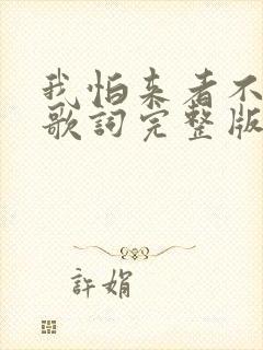 我怕来者不是你歌词完整版