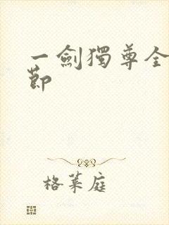 一剑独尊全部章节