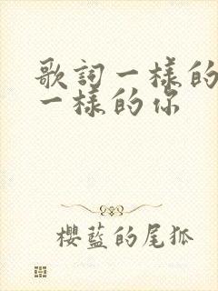 歌词一样的天,一样的你