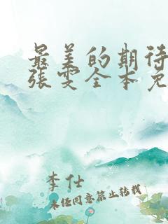 最美的期待小说张雯全本免费阅读还