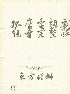 孤鹰电视剧免费观看完整版高清