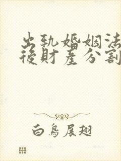 出轨婚姻法离婚后财产分割