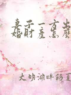 妻子一方出轨离婚财产怎么处理