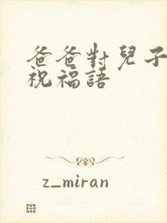 爸爸对儿子结婚祝福语