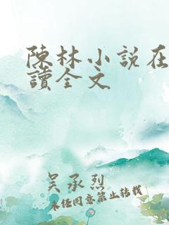 陈林小说在线阅读全文