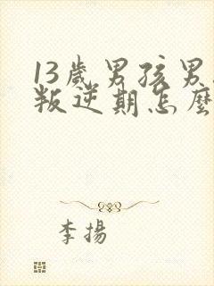 13岁男孩男孩叛逆期怎么办