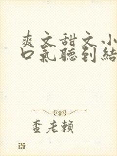 爽文甜文小说一口气听到结局