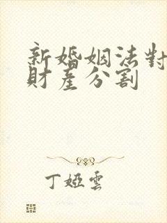 新婚姻法对二婚财产分割