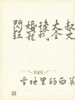 闪婚后大叔每天狂宠我全文免费