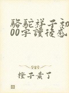 骆驼祥子初一800字读后感