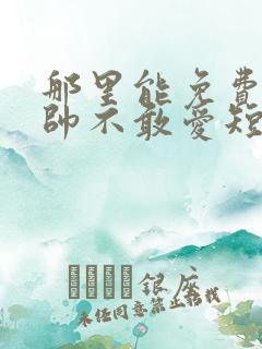 那里能免费看少帅不敢爱短剧