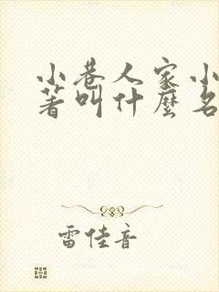 小巷人家小说原著叫什么名字