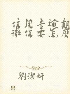 信用卡逾期冻结微信要怎么处理