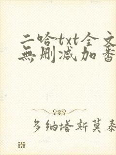 二哈txt全文无删减加番外