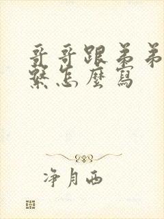 哥哥跟弟弟的关系怎么写