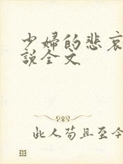 少妇的悲哀 小说全文