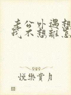 老公外遇想离婚我不想离怎么办