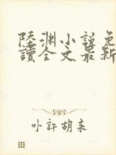 陆渊小说免费阅读全文最新章节