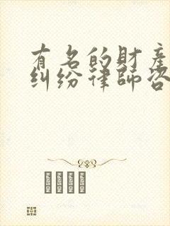 有名的财产继承纠纷律师咨询