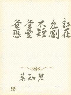 爸爸不允许我谈恋爱短剧在线观看