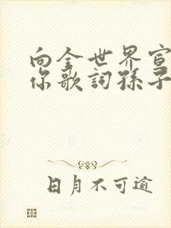 向全世界宣布爱你歌词孙子涵