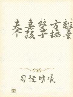 夫妻双方离婚两个孩子抚养权怎么判定