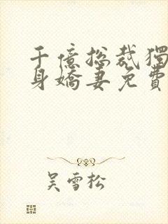 千亿总裁独宠替身娇妻免费完整版