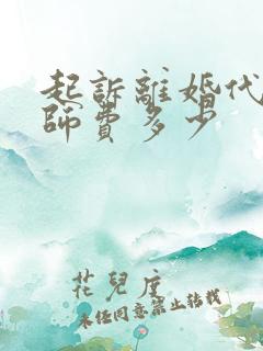 起诉离婚代理律师费多少