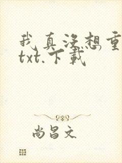 我真没想重生啊txt.下载
