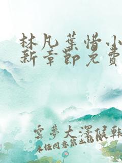 林凡叶惜小说最新章节免费阅读