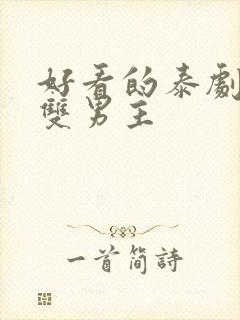 好看的泰剧推荐双男主