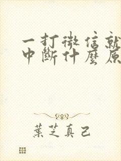 一打微信就通话中断什么原因