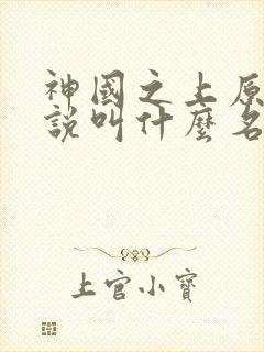 神国之上原著小说叫什么名字
