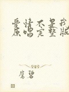 爱情不是我想象原唱完整版