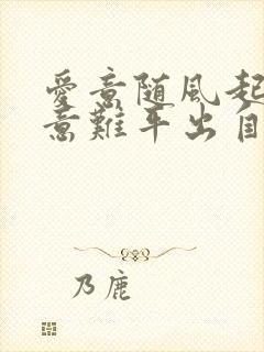 爱意随风起风止意难平出自哪里