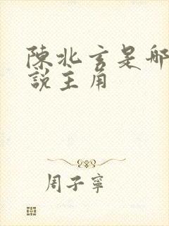 陈北玄是哪部小说主角