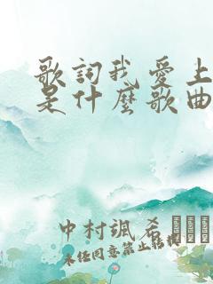 歌词我爱上你了是什么歌曲